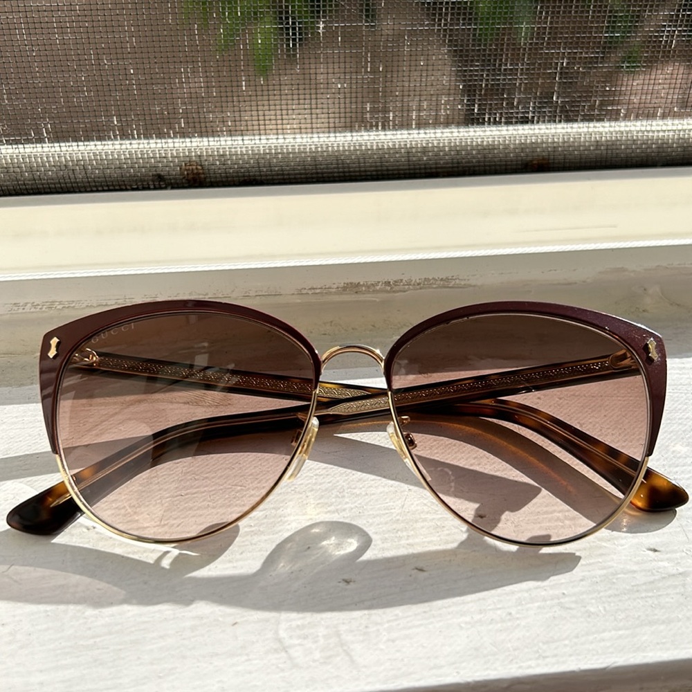 Gucci Gradient Semi-Rimless Cat-Eye Sunglasses